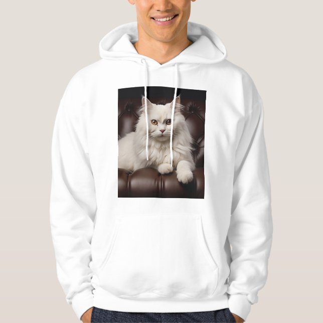 Moletom Gato branco majestoso (Frente)