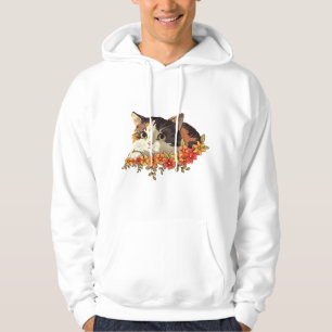 Moletom Gato Calico Kawaii Arte Floral Escondido