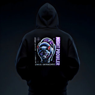 Moletom Gato Cibernético Notívago para fãs de cyberpunk