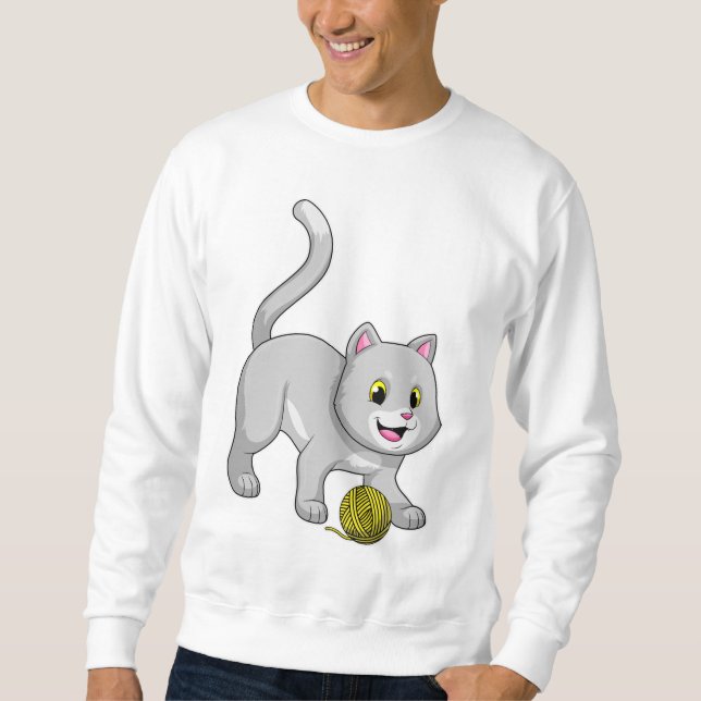Moletom Gato com bola de fio de lã (Frente)