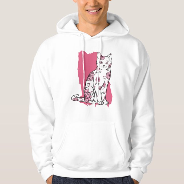 Moletom Gato com Flores (Frente)