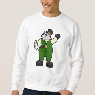 Moletom Gato como noivo com café e chapéu