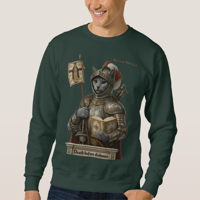 Moletom Gato Conquistador Russian Blue – Honra e Legado (Frente)
