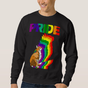 Moletom Gato de Gato Giro Arco-Íris Cor Engraçada Gato Gat