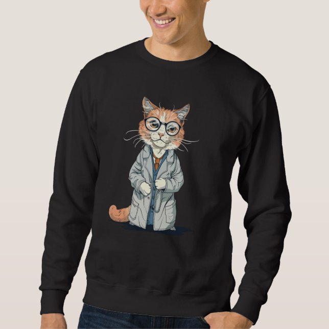 Moletom Gato de Laboratório Engraçado para Meninos e Menin (Frente)