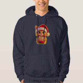 Moletom **Gato de Natal Fofo com Chapéu de Papai Noel – Fé