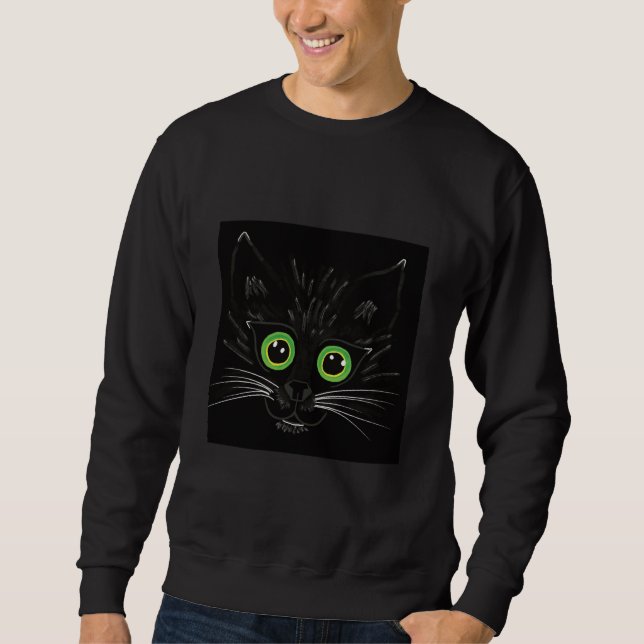 Moletom Gato De Olhos Verdes Sorridentes (Frente)