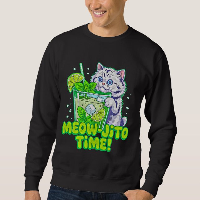 Moletom Gato de Verão Meow-jito - Kitty Mojit Tropical Div (Frente)
