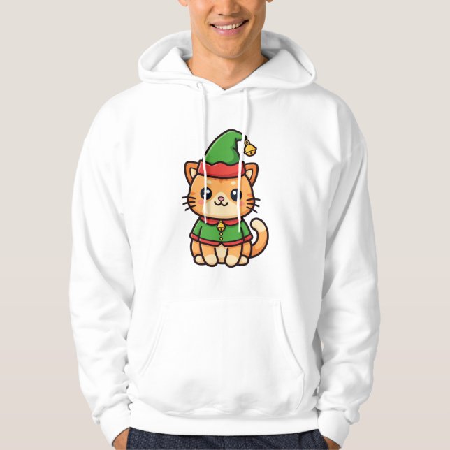Moletom Gato Duende de Natal Fofo (Frente)