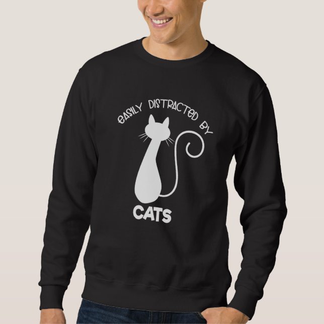 Moletom Gato E Gato Facilmente Distraídos Por Gatos (Frente)