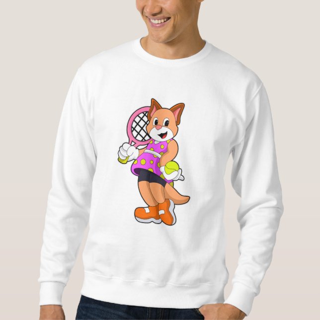 Moletom Gato em Tênis com raquete Tênis (Frente)