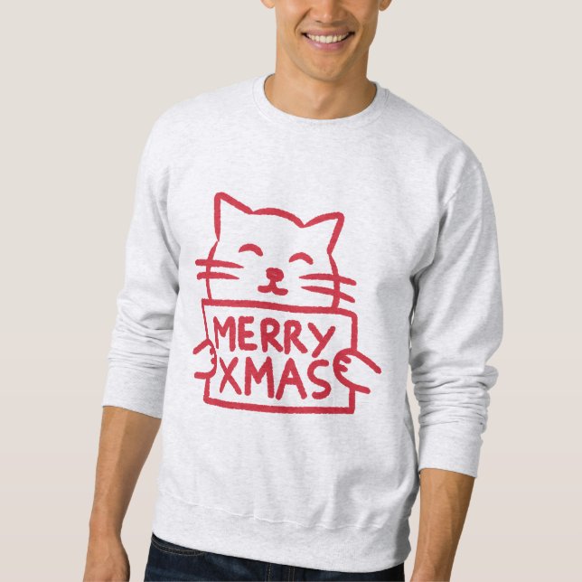 Moletom Gato Fofo Feliz Natal (Frente)