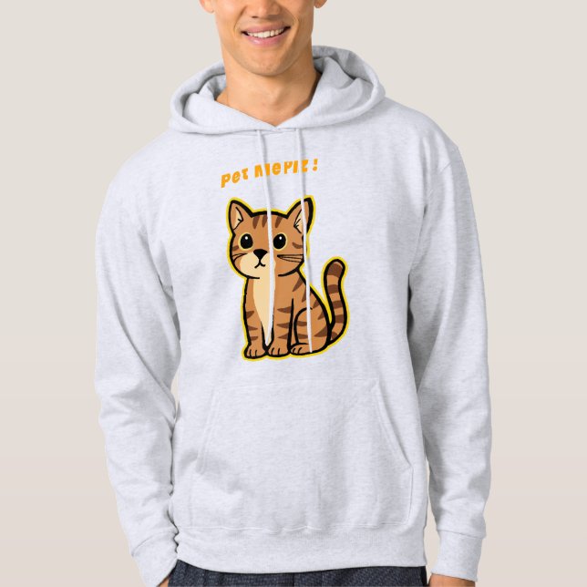 Moletom Gato-Hoodie Bonito - Gatinho Engraçado para amante (Frente)