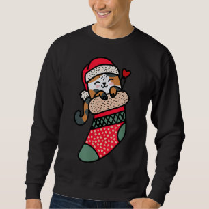 Moletom Gato Kawaii Calico Bonito Na Meia De Natal