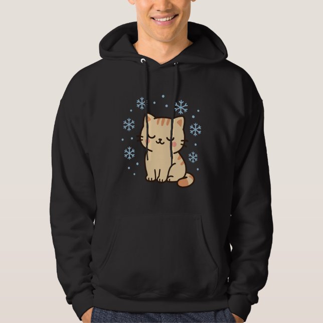 Moletom Gato Kawaii Nevado – Kitty Fofo de Inverno (Frente)