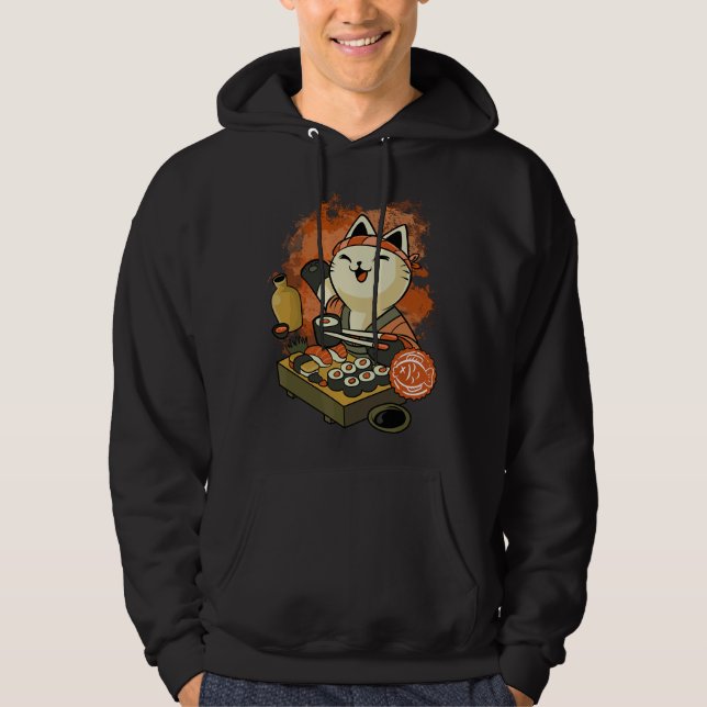 Moletom Gato Mestre de Sushi (Frente)
