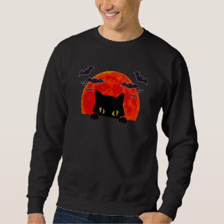 Moletom Gato Morcego Preto Assustador Noite de Lua Cheia H