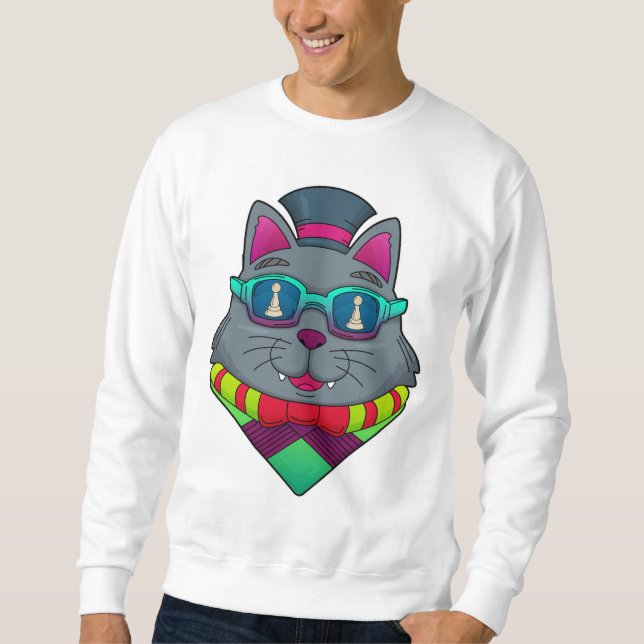 Moletom Gato no Xadrez com Peão de Xadrez (Frente)