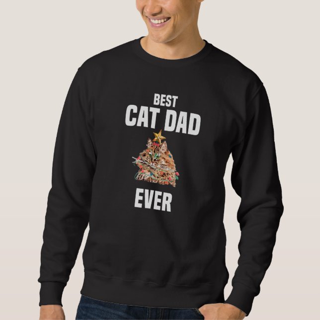 Moletom Gato persa fofo com luzes de fada Melhor Pai de Ga (Frente)