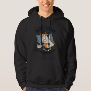 Moletom Gato Preguiçoso Não Agora Gravura Vintage Design d