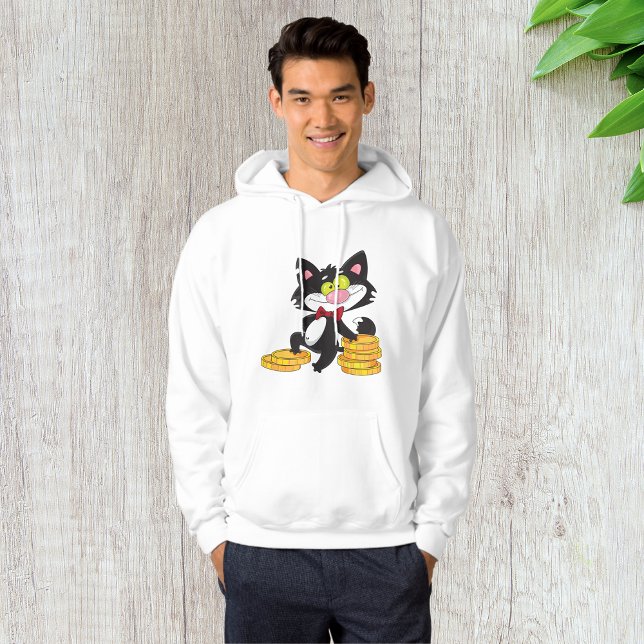 Moletom Gato Preto Com Moedas Personagem De Dinheiro Fofo (Criador carregado)
