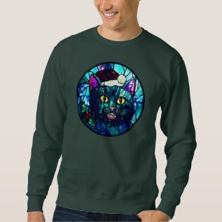 Moletom Gato Preto de Natal em Vitral Miando