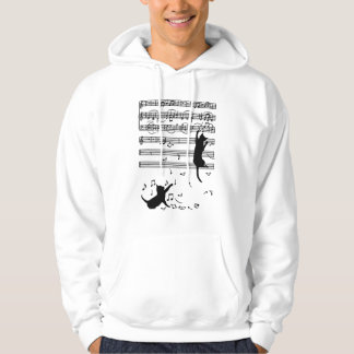 Moletom Gato Preto Engraçado Subindo Nota de Música da Fol