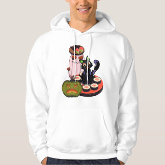 Moletom Gato Preto Fofo de Halloween Sentado em Sushi