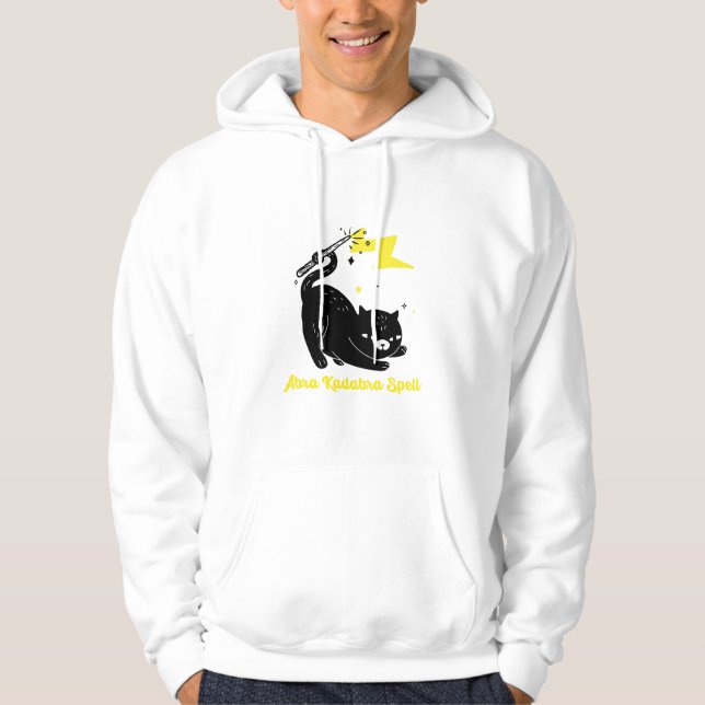 Moletom Gato preto mago - Feitiço Abra Kadabra (Frente)