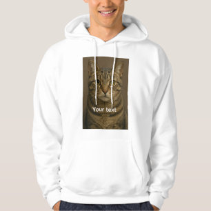 Moletom Gato Rosto Hoodie com Texto Personalizado - Estilo