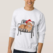 Gato Ruivo Mal-Humorado de Chapéu de Papai Noel Hu