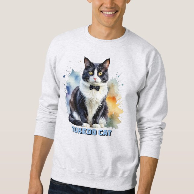 Moletom Gato Smoking Elegante (Frente)
