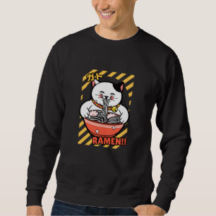 Moletom Gato Sortudo e Gato Gelado do Japão Comendo Ramen
