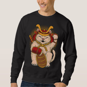 Moletom Gato Sortudo Samurai Japão Maneki Neko Dinheiro So