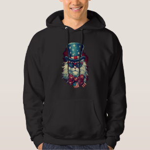 Moletom Gato Usa Óculos De Sol Bandeira Americana Fantasia