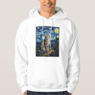 Moletom Gato Van Gogh Noite Estrelada Arte Impressionista