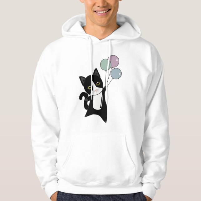 Moletom Gato Voa Com Balões Coloridos (Frente)