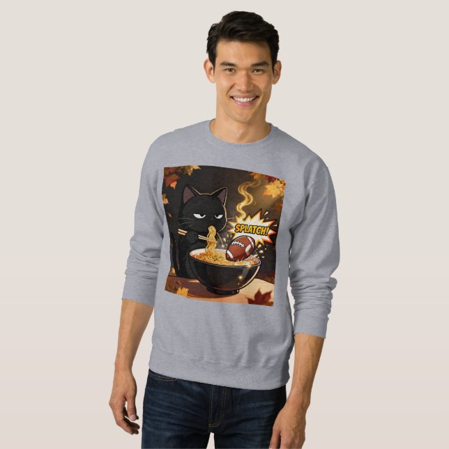Moletom Gato Zen e o Touchdown Inesperado (Frente Completa)