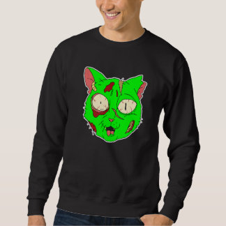 Moletom Gato Zumbi Fantasia Preguiçosa de Halloween Assust
