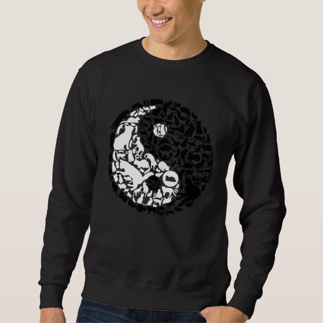 Moletom Gatos Chineses Símbolo Yin Yang Gato (Frente)