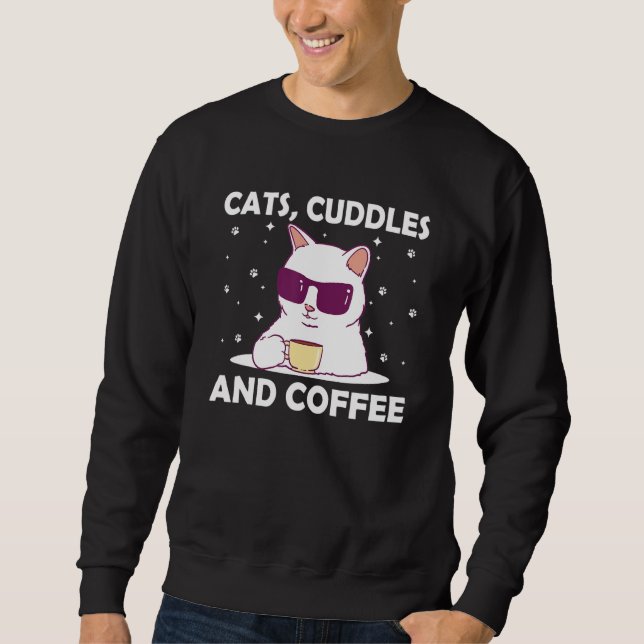 Moletom Gatos Cudles e Gato de Café Kit de Amassos de Café (Frente)