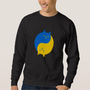 Moletom Gatos da Vitória Azul e Amarelo Yin Yang Meo Equil