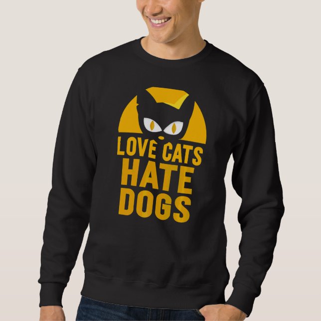 Moletom Gatos De Amor Odeiam Cães Pet Animal Cat (Frente)