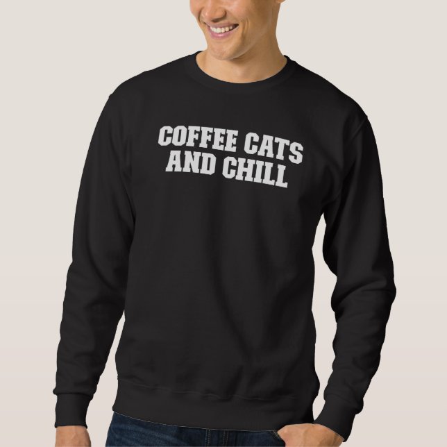 Moletom Gatos De Café De Pai piada E Enchimento (Frente)