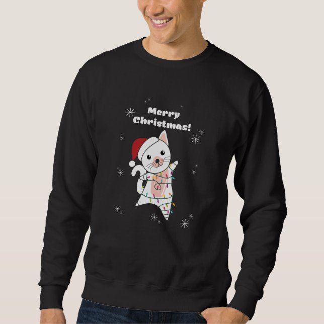 Moletom Gatos De Noite De Natal (Frente)