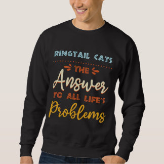 Moletom Gatos De Ringtail Respondem A Todos Os Problemas A