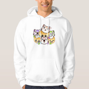 Moletom Gatos Fofos e Bolos Lunares - Lanche Japonês Kawai