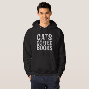 Moletom GATOS LIVROS DE CAFÉ T-shirts engraçadas e capuzes