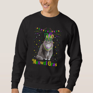 Moletom Gatos Siberianos Cujos Meowdi Gras Jester Animais