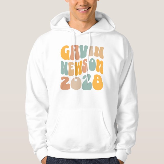 Moletom Gavin Newsom 2028 Para Presidente Texto Ondulado (Frente)